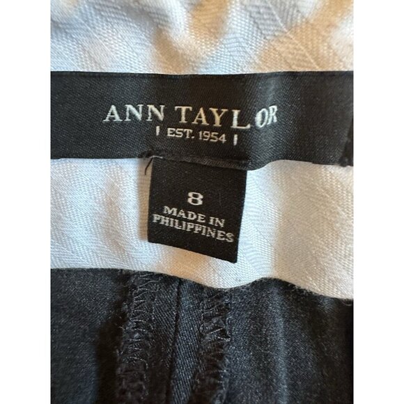 Ann Taylor All-Season Dark Gray Dress Slacks Pants Sz 8 Wide Leg - Picture 2 of 9